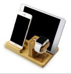 4-in-1 Bamboo Multifunctional Docking Station for iPhones, Apple Watches, iPad Mini & Other Smart Devices