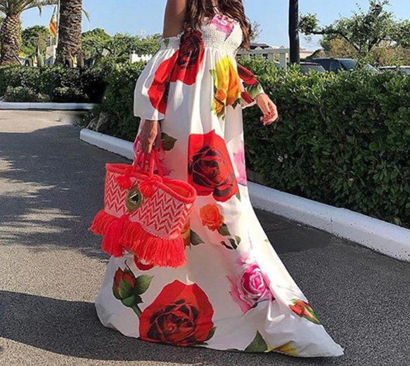 Flower Power Strapless Maxi Sundress