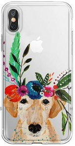 Boho Inspired Yorkie, Labrador & Pig Design Cell Phone Cases For iPhones