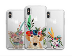 Boho Inspired Yorkie, Labrador & Pig Design Cell Phone Cases For iPhones