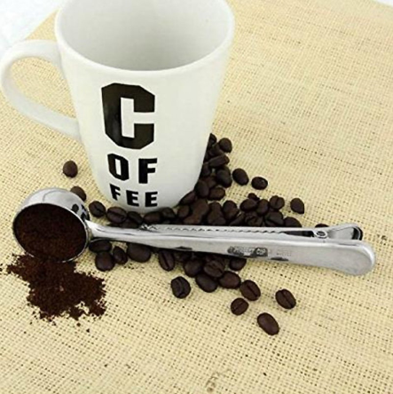 All-In-One Stainless Steele Coffee Measuring Spoon & Bag Clip