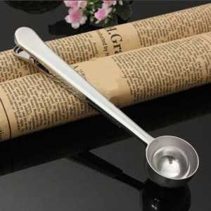 All-In-One Stainless Steele Coffee Measuring Spoon & Bag Clip