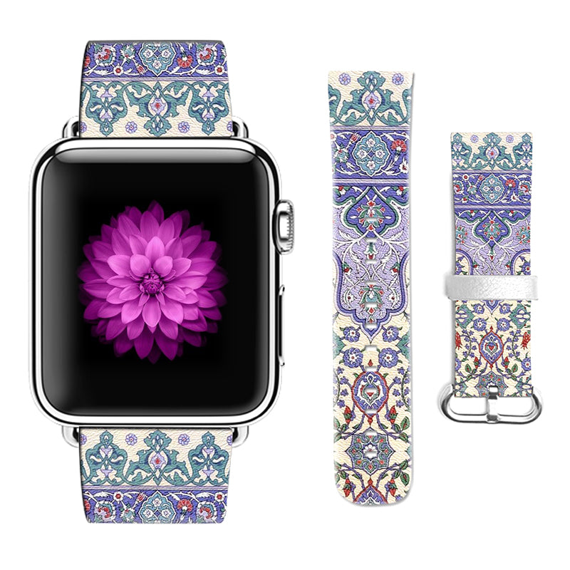 2 Piece Set! Bohemian Leather Watchband for Apple Watch With Matching  iphone Case