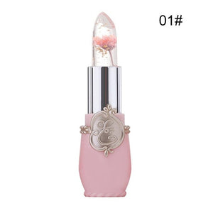 Portable Temperature Color Change Lipstick Lip Stick Makeup Tool Moisturizer Waterproof Long Lasting Jelly Flower Transparent