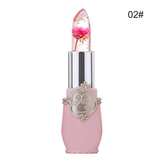 Portable Temperature Color Change Lipstick Lip Stick Makeup Tool Moisturizer Waterproof Long Lasting Jelly Flower Transparent