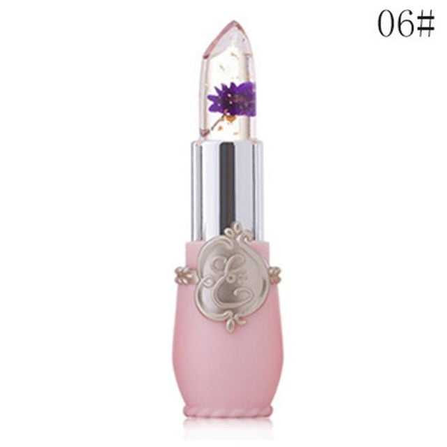 Portable Temperature Color Change Lipstick Lip Stick Makeup Tool Moisturizer Waterproof Long Lasting Jelly Flower Transparent