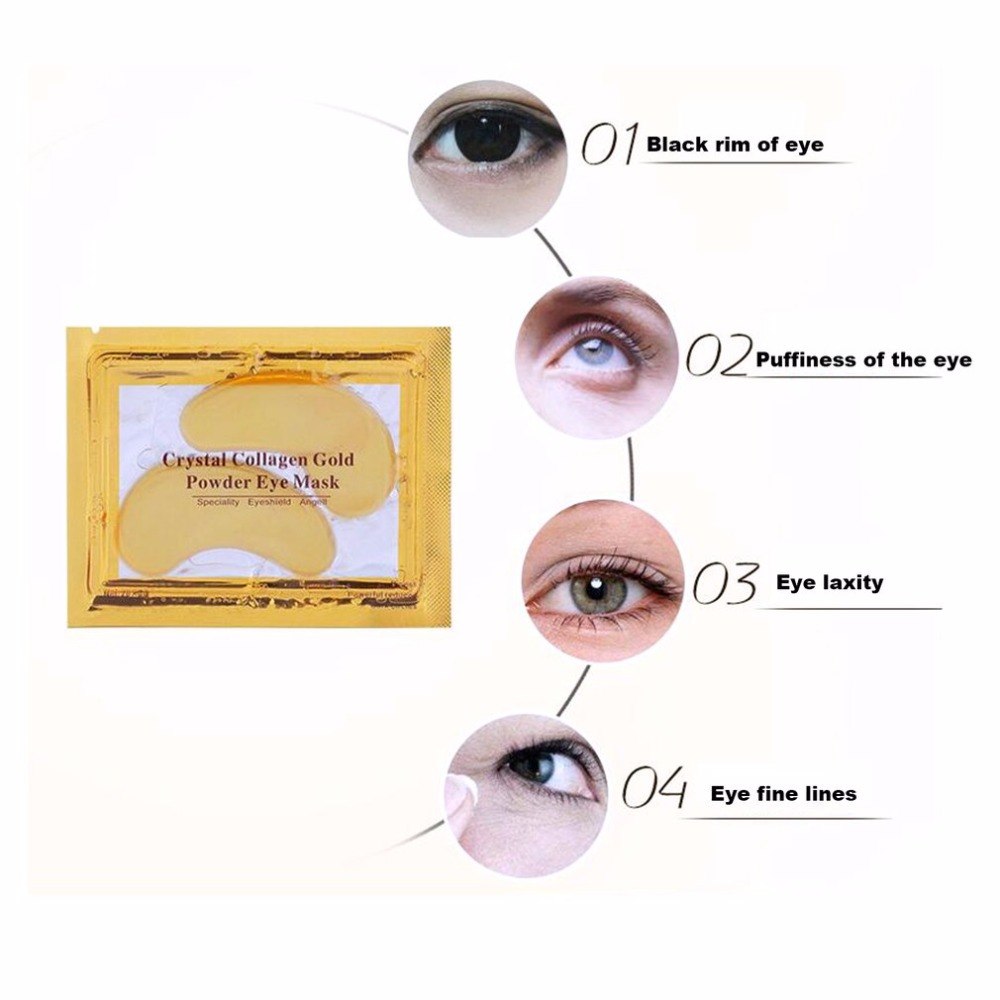 Natural Gold Crystal & Collagen Eye Masks 10 Pairs/20 Pieces