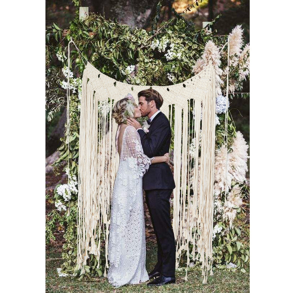 Bohemian Hanging Tapestry Macrame Handmade Knitting Cotton Rope Banner Home Decoration Wedding Background Photo Decor Supplies