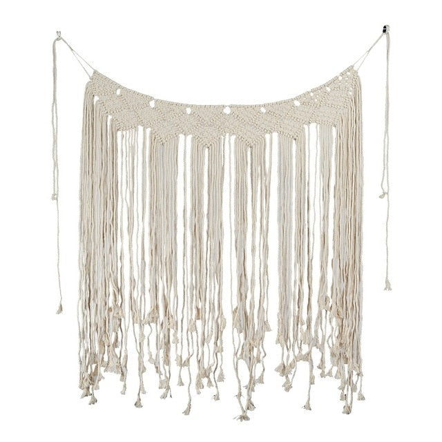 Bohemian Hanging Tapestry Macrame Handmade Knitting Cotton Rope Banner Home Decoration Wedding Background Photo Decor Supplies