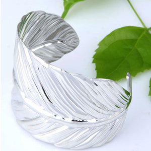 Vintage Boho Leaf Bangle -5 Color Options