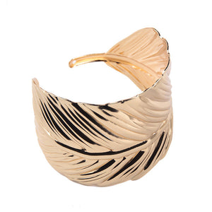 Vintage Boho Leaf Bangle -5 Color Options