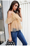 Elegant Boho/Victorian Ruffle Lace-Up Peplum Top -Fave Spring Pick!