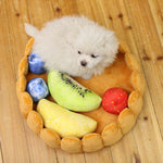 Cute Fruit Tart Pet Bed With Five Fruit Toys