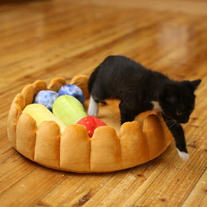 Cute Fruit Tart Pet Bed With Five Fruit Toys