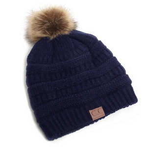 CC Brand Womens Slouchy Boho Beanie With Pom Pom