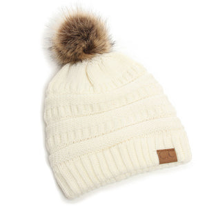 CC Brand Womens Slouchy Boho Beanie With Pom Pom