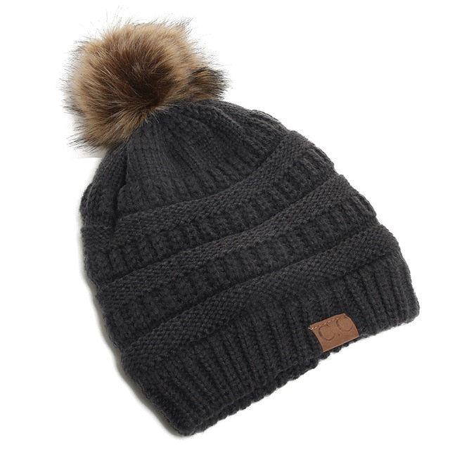 CC Brand Womens Slouchy Boho Beanie With Pom Pom