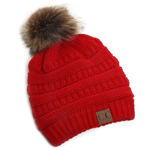 CC Brand Womens Slouchy Boho Beanie With Pom Pom