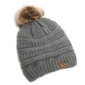 CC Brand Womens Slouchy Boho Beanie With Pom Pom