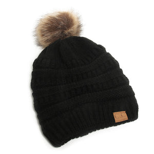 CC Brand Womens Slouchy Boho Beanie With Pom Pom