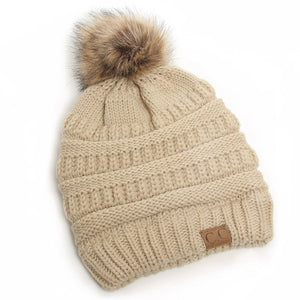 CC Brand Womens Slouchy Boho Beanie With Pom Pom