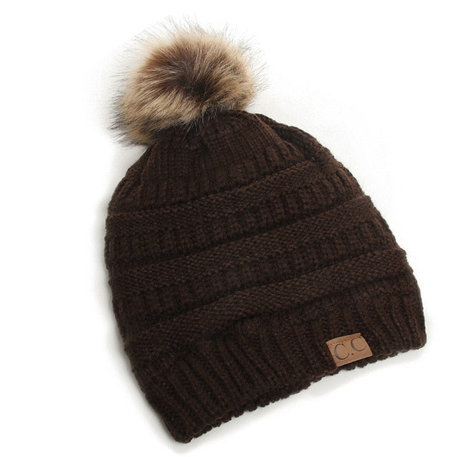 CC Brand Womens Slouchy Boho Beanie With Pom Pom
