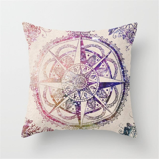 Mandala Cushion Cover Bohemian Style Geometric Pillow Case Decorative Pillow Cover For Sofa Car Home almofada Polyester Material