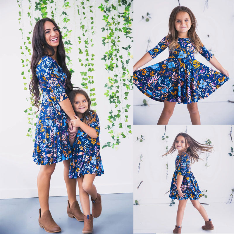 2019 fashion hotsale Family Look Mother Daughter Casual Boho Formal Maxi Floral Dress mommy and me clothes kid Matching Outfits