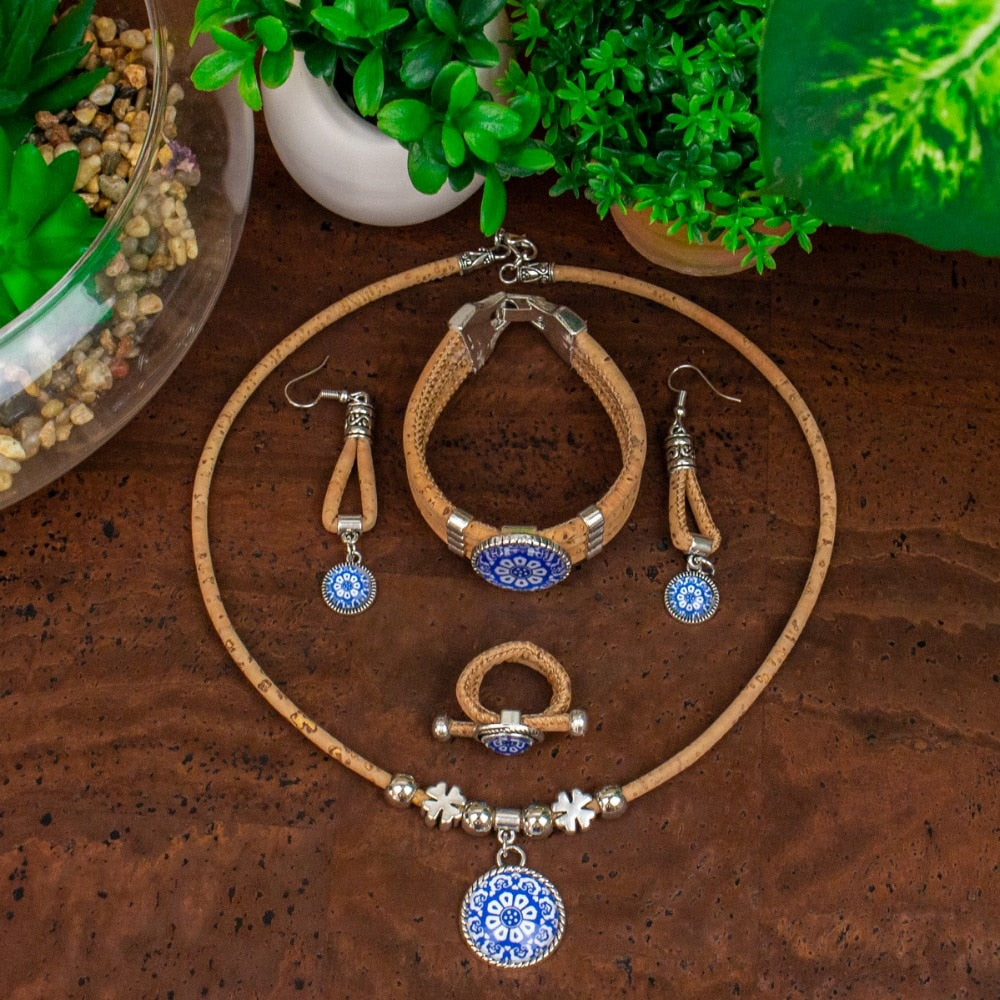 Four Piece Boho Ceramic Jewelry Set From Portugal