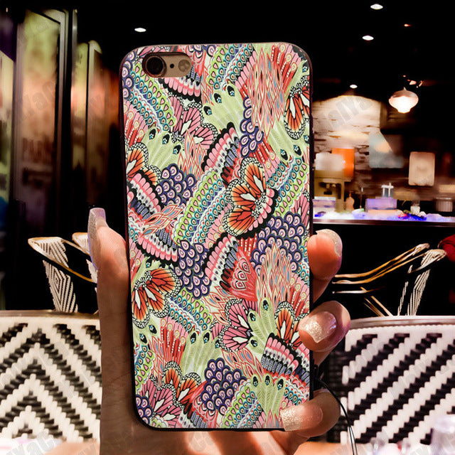 Bohemian Abstract Flower iPhone Case -9 Design Options