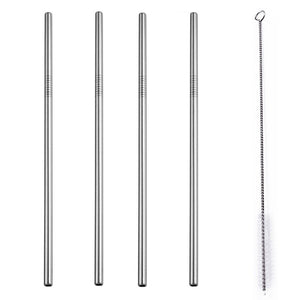 4 Pcs Set Stainless Steel Metal Drinking Reusable Straws -Straight, Bent or Mixed!