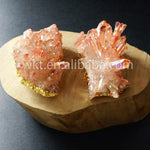 WT-P610 New product wholesale natural cluster crystal quartz with gold eletroplated in high quality raw small size stone