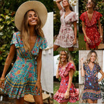 Boho Vintage Floral Sun Dress -8 Color Options